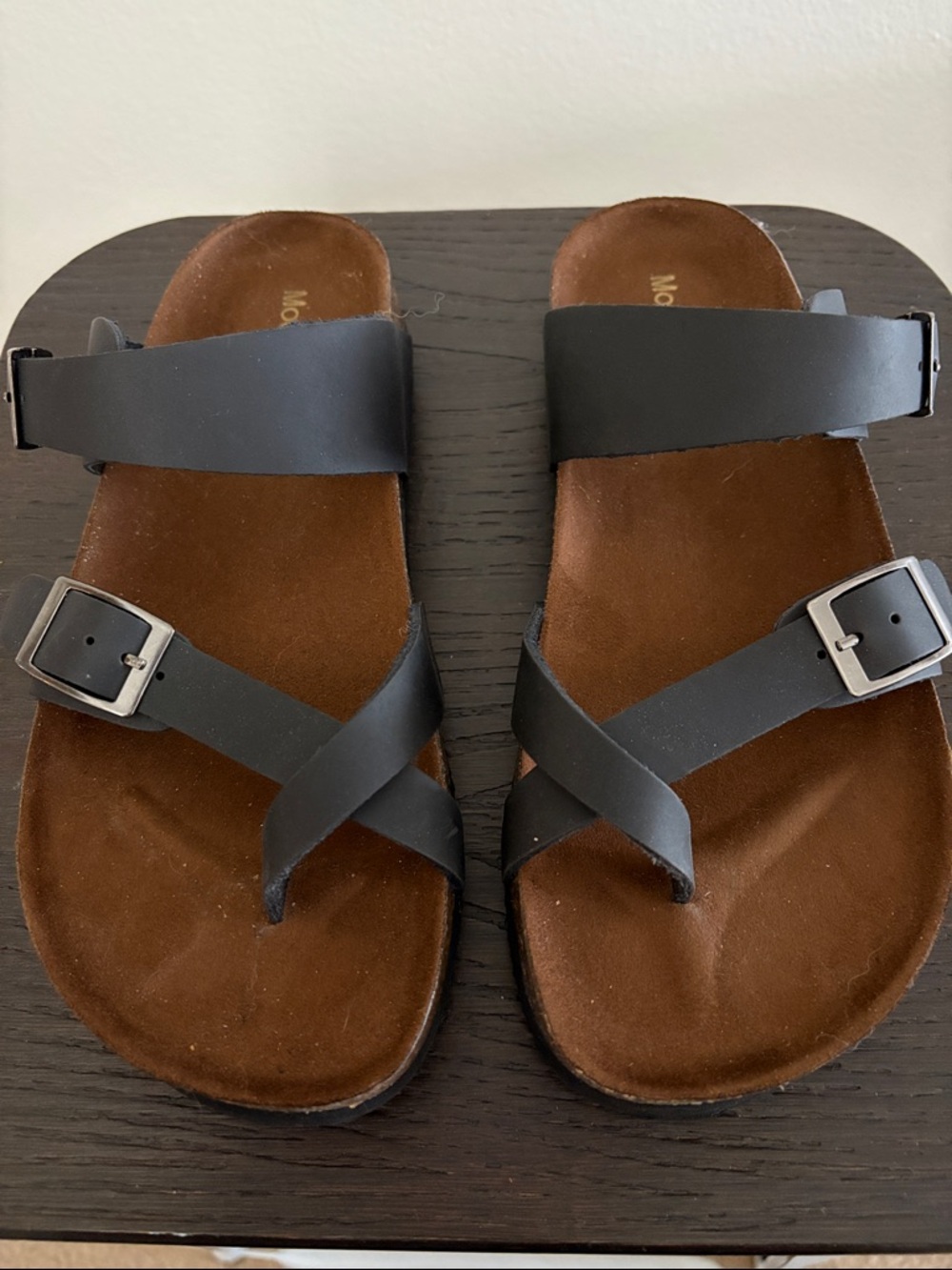 Black Strappy Buckle Sandals